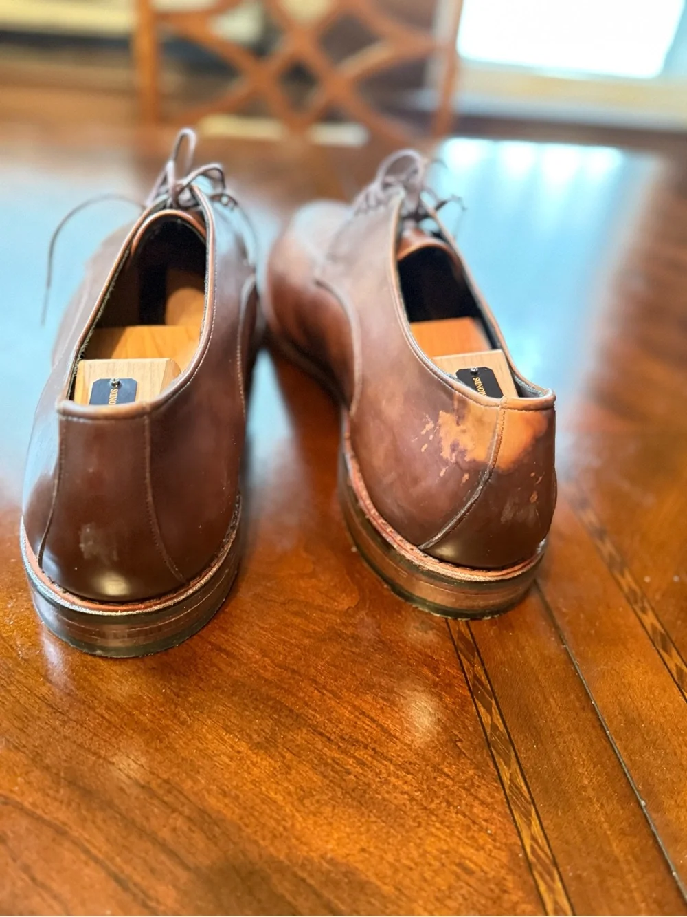 Allen Edmonds Brown Leather Lace-Up Derby Shoes